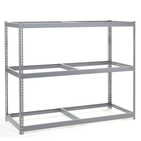 Wide Span Rack 60Wx36Dx60H, 3 Shelves No Deck 1200 Lb Cap. Per Level, Gray